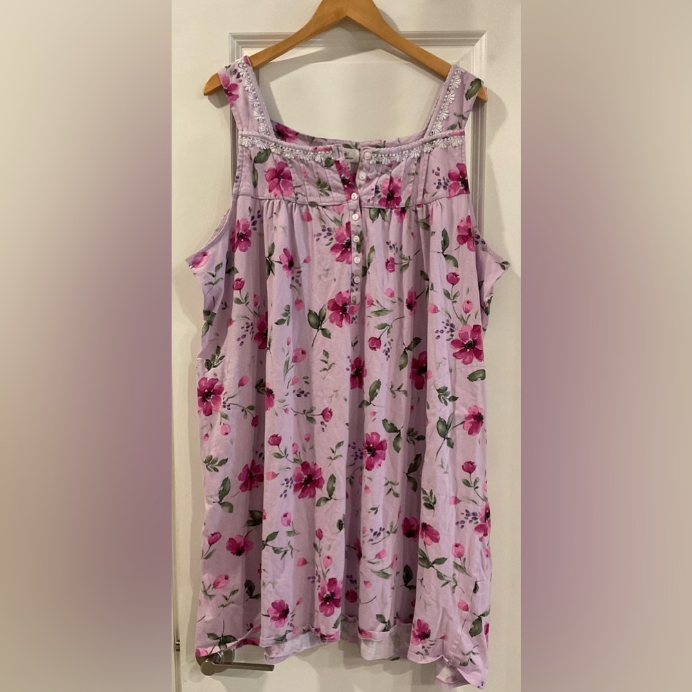 NWOT Cotton Lace Tank Dress with Pockets Cottagecore Grandmacore Nightgown